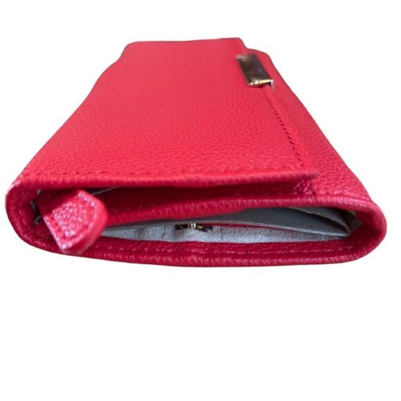 NWT R.h. Macy & Co. Red pebble Travel Jewelry Wallet Case 8.5" Vegan L… - Picture 4 of 12